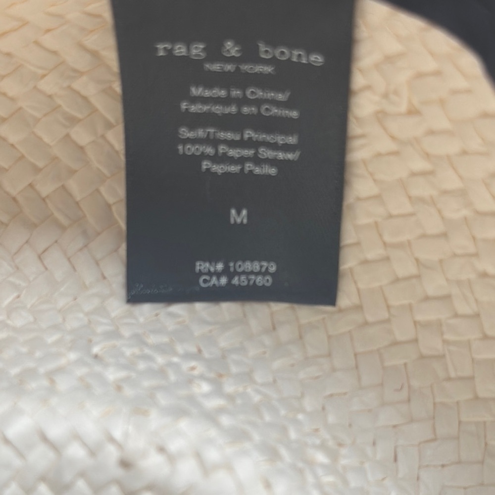 rag & bone White and Pink wide brim fedora Panama Hat - Picture 6 of 6
